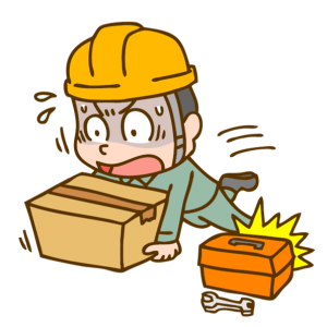 枠組足場を歩行中に転倒しそうになった